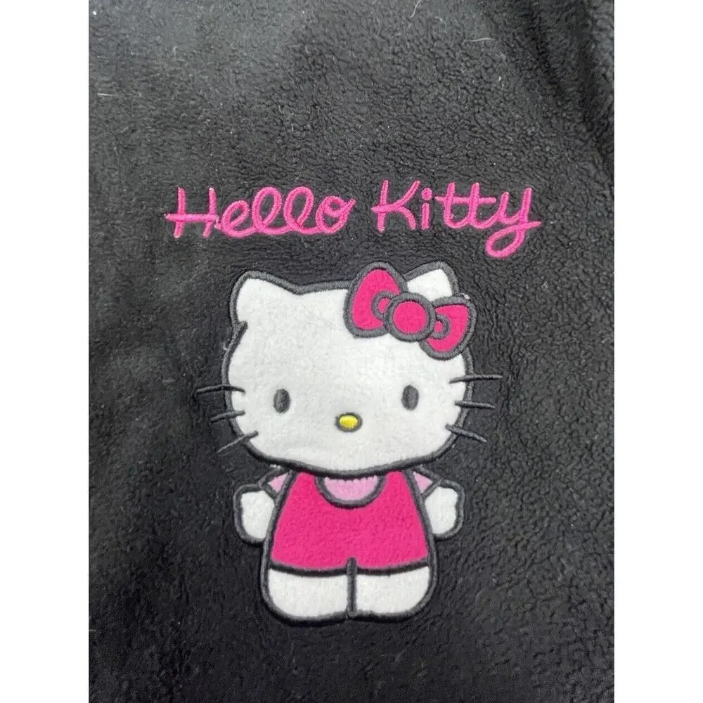 Hello Kitty Footed Adult Pajamas Size M Black Cat Women’s